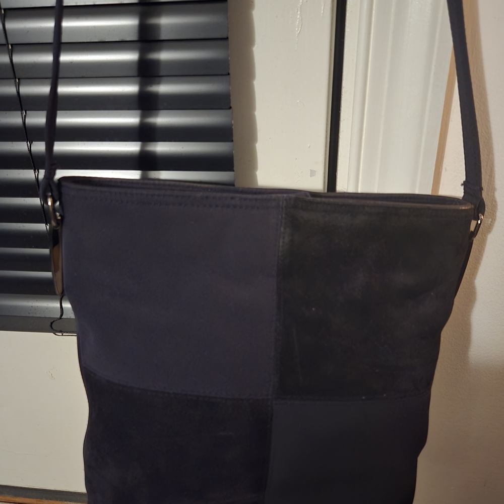 Navy Patchwork Shoulder Bag - image 1